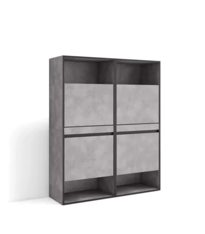 Zapatero, 120x35x145cm, Cemento - Muebles de salón modernos