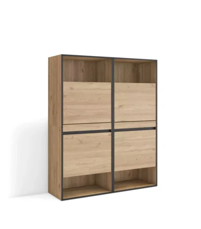 Zapatero, 120x35x145cm, Roble - Muebles de salón modernos
