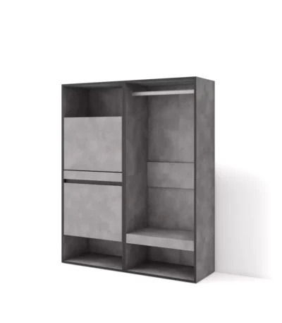 Zapatero, Vestidor abierto, 120x35x145cm, Cemento - Muebles de salón modernos