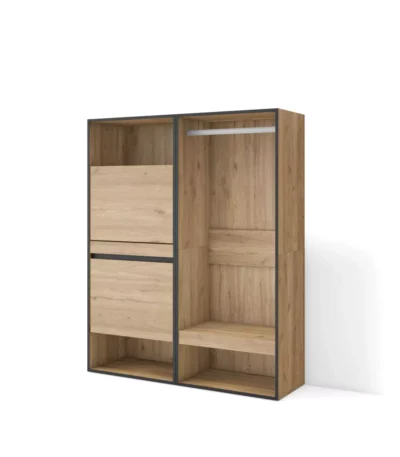 Zapatero, Vestidor abierto, 120x35x145cm, Roble - Muebles de salón modernos